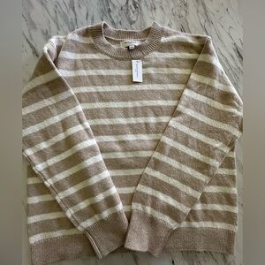Banana Republic Women's Taupe/Ivory Striped Sweater Size Large NWT